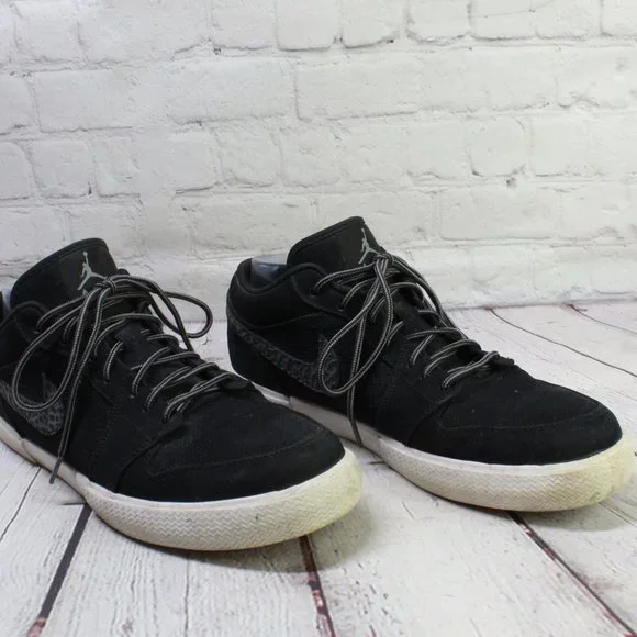 Nike Air Jordan Retro V.1 Black Leather Mesh Low Top Street Sneakers US 11 - Picture 3 of 9